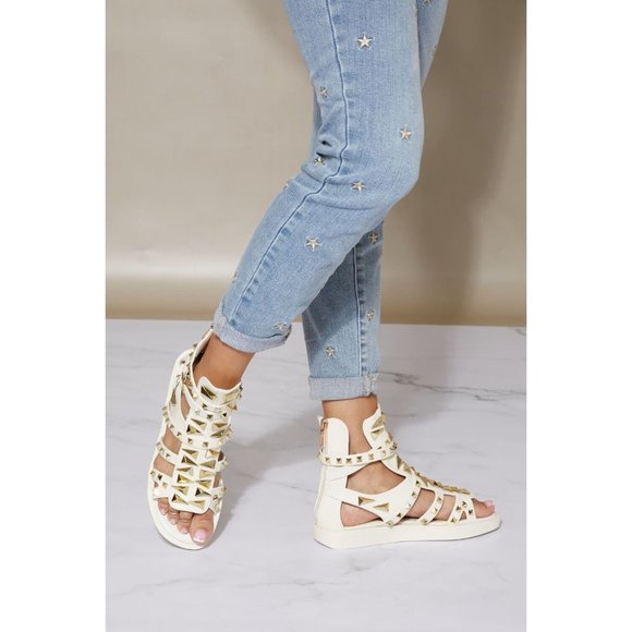 Cape Robbin Shoes - Studded Chunky Sole Gladiator Sandals